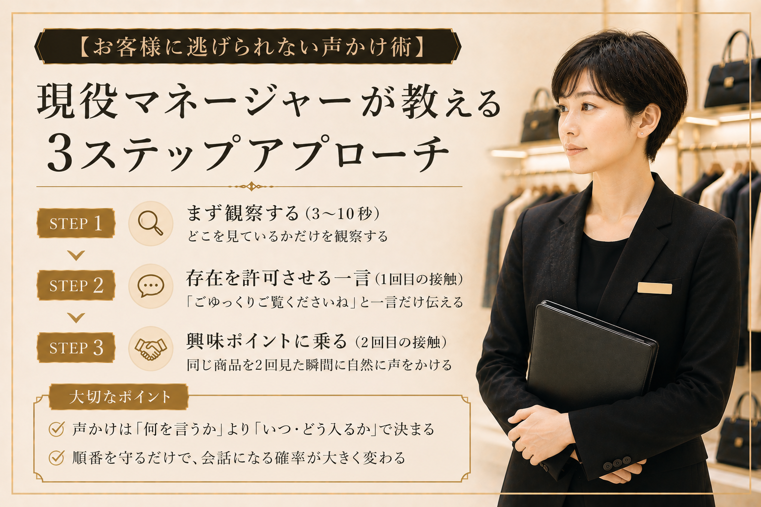 お客様に逃げられない声かけ術